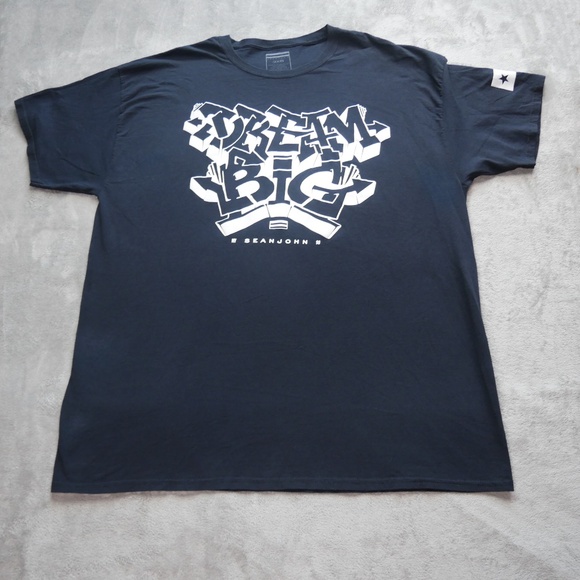 Sean John Y2K Mens 3XB Black White Graffiti Art Streetwear Casual Tee T-Shirt - Picture 1 of 10